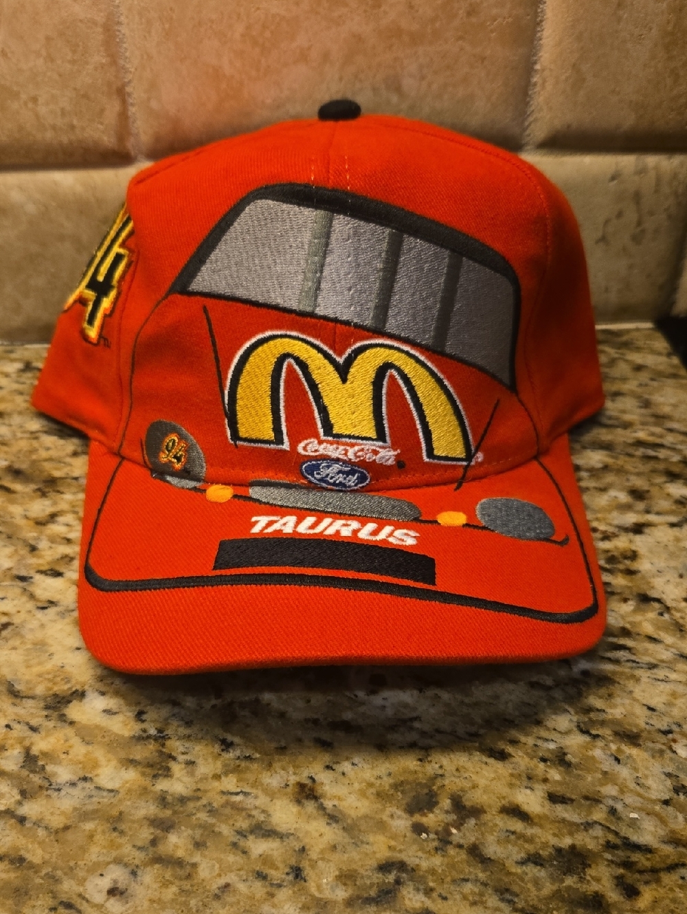 VINTAGE NASCAR Hat Cap Snapback Red Bill Elliott McDonalds Logo Team Race Car